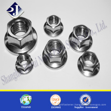 Grade 8 hex flange nut Zinc plated hex flange nut Din6923 flange nut